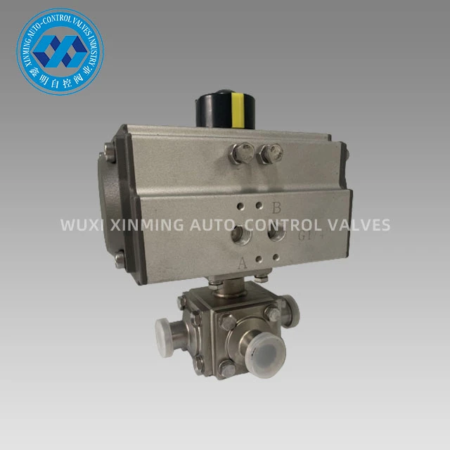 Actuator Aeroibrithe Comhla Liathróid Trí Clamp Trí Bhealach