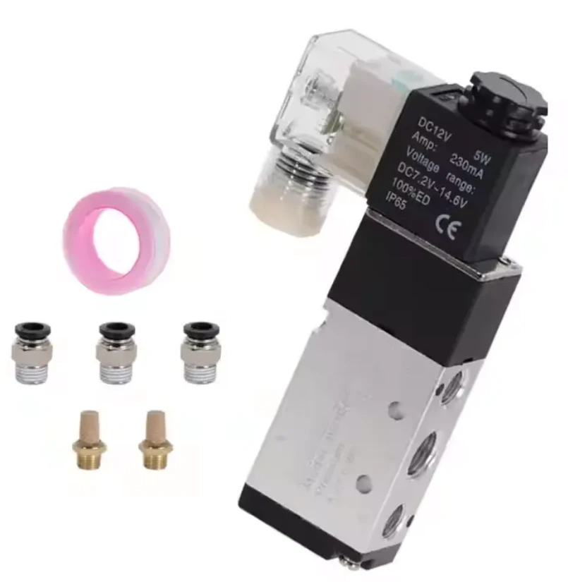 Comhla solenoid neomatach 5 bhealach 2- Rialú Seasamh Aeir 12v 24V